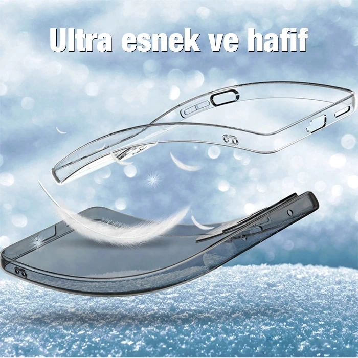 VipMarketim OPPO Reno 6 Pro Kılıf Kamera Korumalı Ultra İnce Şeffaf Silikon Kılıf-(5775)