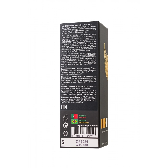 VipMarketim Orgie Orgasm Drops Vibe – Uyarıcı & Canlandırıcı Damla 15 Ml