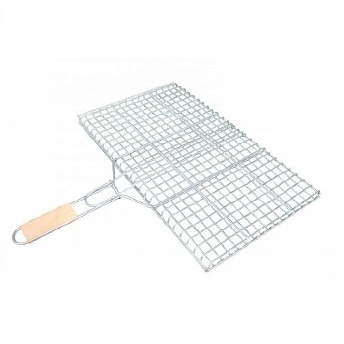 VipMarketim Orta Boy Mangal Izgarası - 40x30 cm - Ahşap Saplı