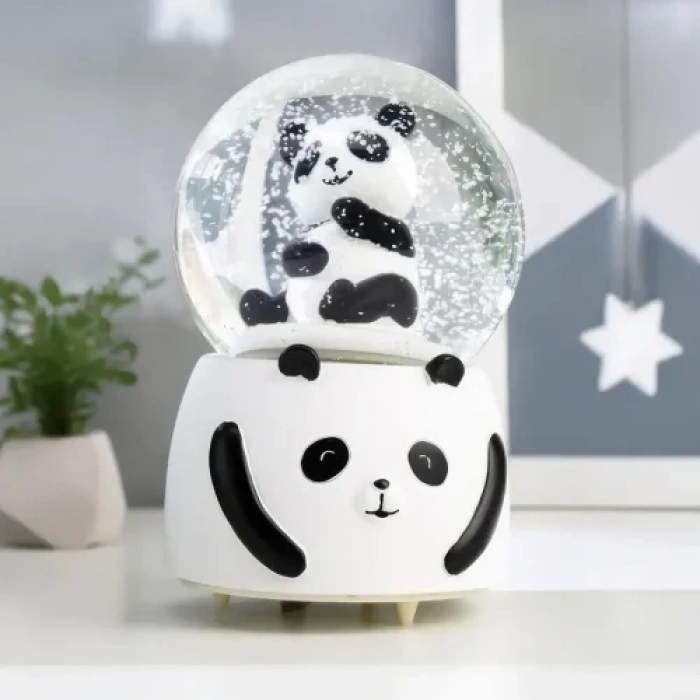 VipMarketim Orta Boy Siyah-Beyaz Panda Kar Küresi