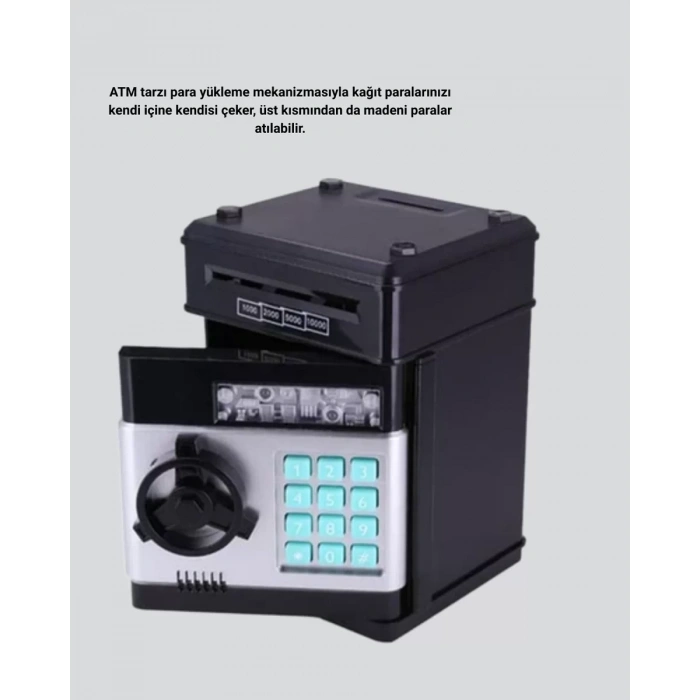 VipMarketim Otomatik Para Çeken Şifreli ATM Tasarımlı Kumbara