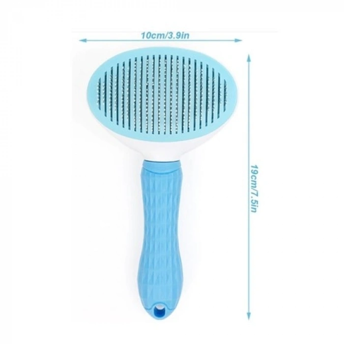 VipMarketim Otomatik Temizlenen Evcil Hayvan Tarağı Mavi