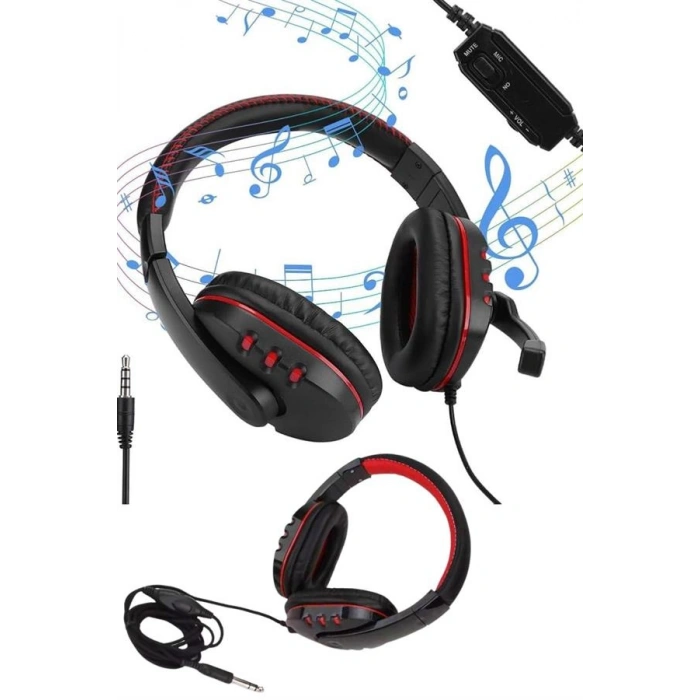 VipMarketim Oyuncu Kulaklığı Kulak Üstü Kablolu Gaming Kulaklık Mikrofonlu ANC Özelliği