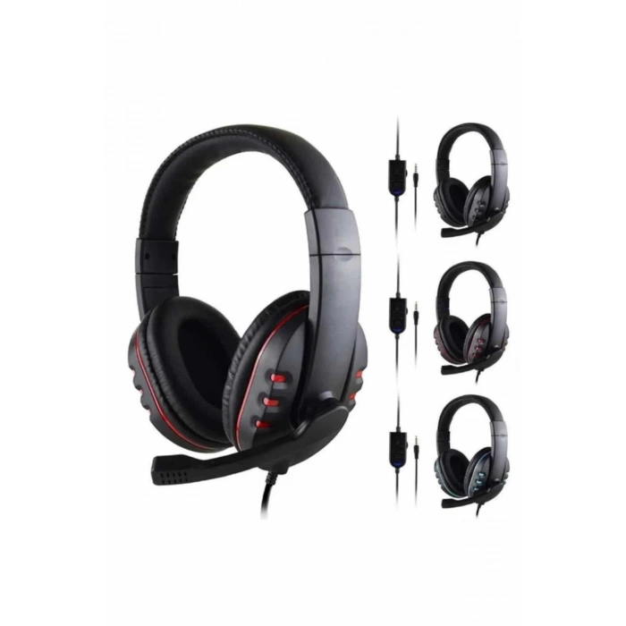 VipMarketim Oyuncu Kulaklığı Kulak Üstü Kablolu Stereo Mikrofonlu Yumuşak Kulak Yastığı