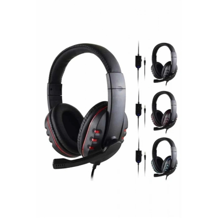 VipMarketim Oyuncu Kulaklığı Kulak Üstü Kablolu Stereo Mikrofonlu Yumuşak Kulak Yastığı