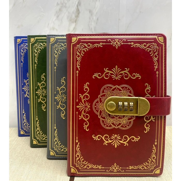 VipMarketim Özel Tasarım Şifreli Deri Defter Model 2
