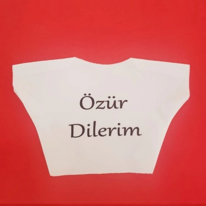 VipMarketim Özür Dilerim Yazılı Peluş Oyuncak Tişörtü