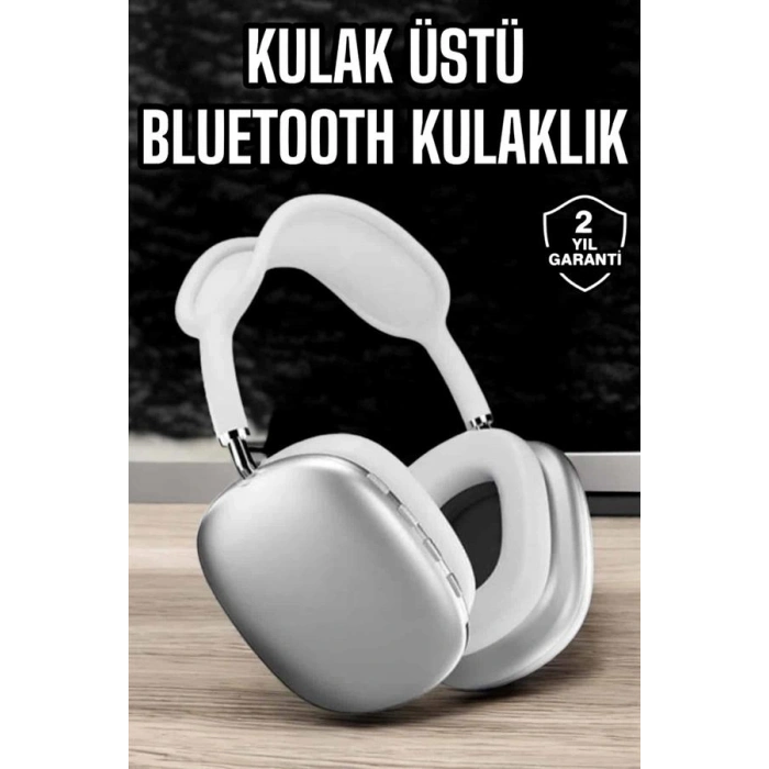 VipMarketim P9 Air Max Kablosuz 5.0 Mikrofonlu Bluetooth Kulaklık Beyaz Yüksek Ses Kaliteli
