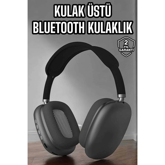 VipMarketim P9 Plus Hi-fi Ses Kalitesi Ayarlanabilir Mikrofonlu Bluetooth Kulaklık Siyah
