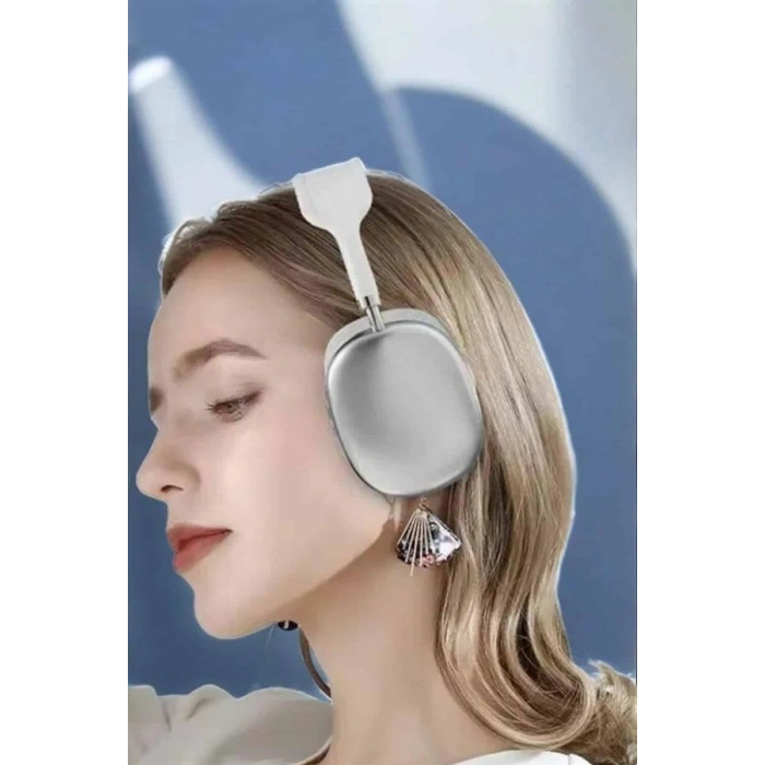 VipMarketim P9 Plus Kablosuz Kulak Üstü Bluetooth Kulaklık Beyaz Yüksek Ses Kaliteli