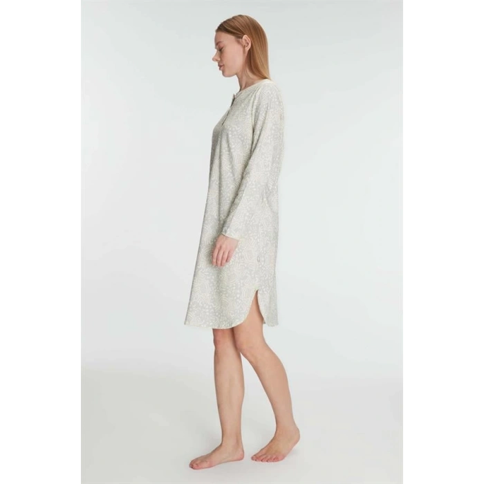 VipMarketim  Pamuklu Uzun Kollu Gecelik