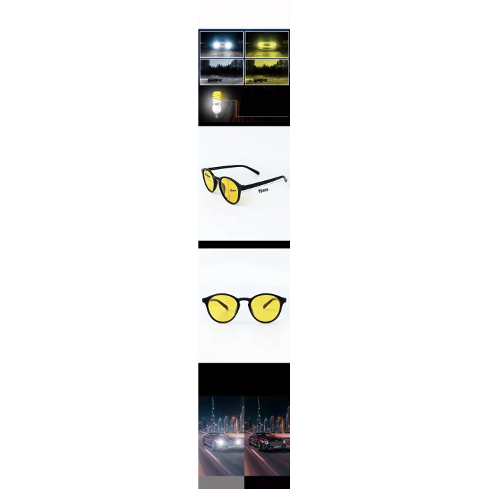 VipMarketim Parlama Önleyici Gece Sürüş Görüş Gözlüğü Sis Far Işık Önleyici Anti-Fog Gözlük