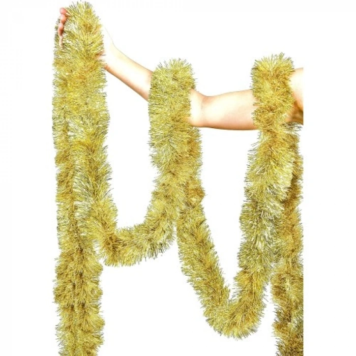 VipMarketim Parti İçin Mega Kalın Sim Süs 2 Metre Uzunluk 10 cm Genişlik Altın İthal