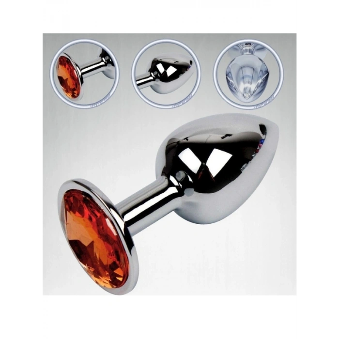 VipMarketim Paslanmaz Çelik Anal Plug Tıkaç Kırmızı Taşlı