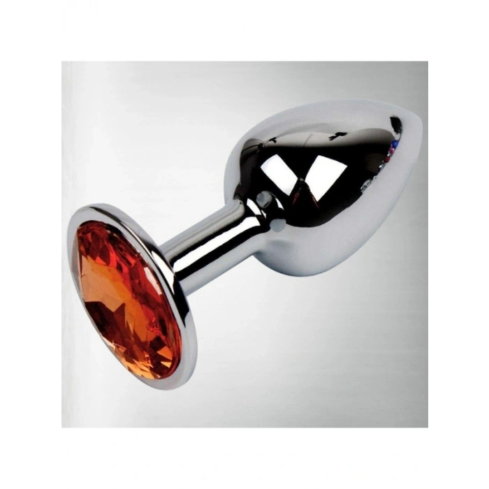 VipMarketim Paslanmaz Çelik Anal Plug Tıkaç Kırmızı Taşlı