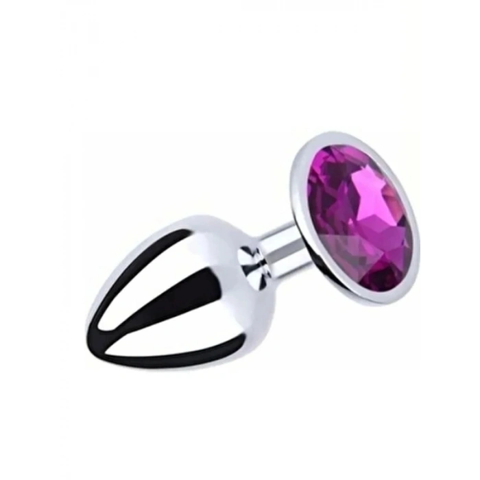 VipMarketim Paslanmaz Çelik Anal Plug Tıkaç Mor Taşlı