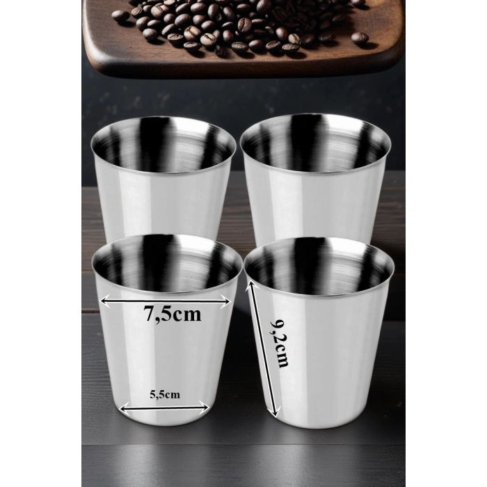 VipMarketim Paslanmaz Çelik Bardak Seti Kamp Piknik Bardağı 6 adet