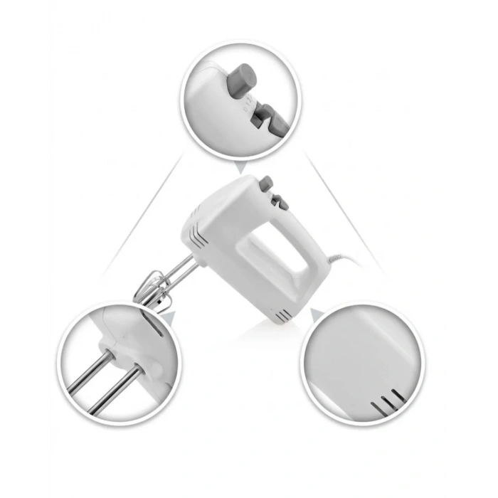 VipMarketim Paslanmaz Çelik Çırpıcılı El Mikseri 250W Çok Kademeli Mutfak Mikseri