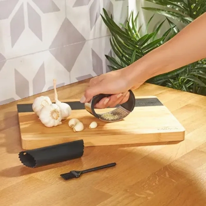 VipMarketim Paslanmaz Çelik Ergonomik Sarımsak Ezici Pres ve Doğrayıcı