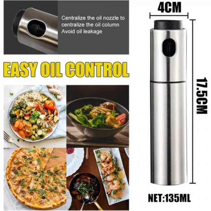 VipMarketim Paslanmaz Çelik Gövdeli Sprey Yağlık