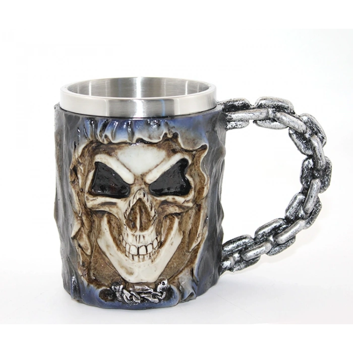 VipMarketim Paslanmaz Çelik Kurukafa Kupa Bardak