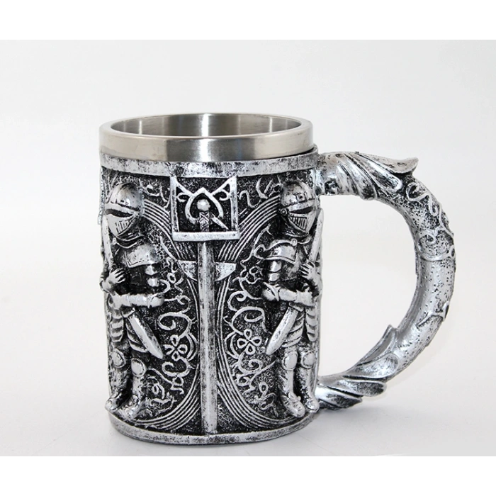 VipMarketim Paslanmaz Çelik Şövalye Kupa Bardak (Büyük Boy)