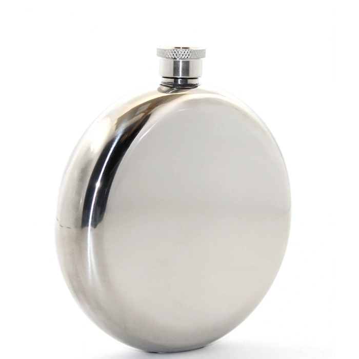 VipMarketim Paslanmaz Çelik Yuvarlak 8 Oz Tekli Matara Çelik Renk