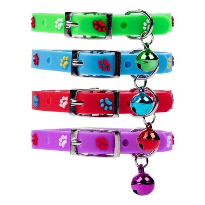 VipMarketim Pati Figürlü Ayarlanabilir Silikon Kedi Tasması