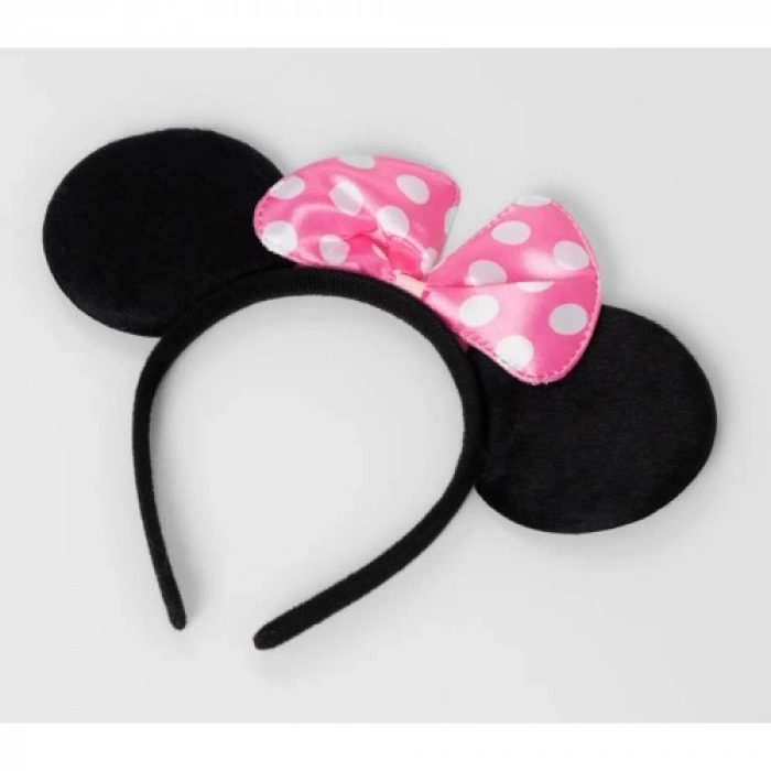 VipMarketim Pembe Fiyonklu Minnie Mouse Tacı Mini Kulak