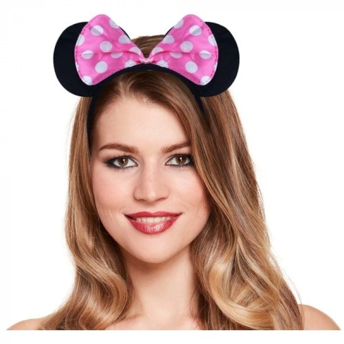 VipMarketim Pembe Fiyonklu Minnie Mouse Tacı Mini Kulak