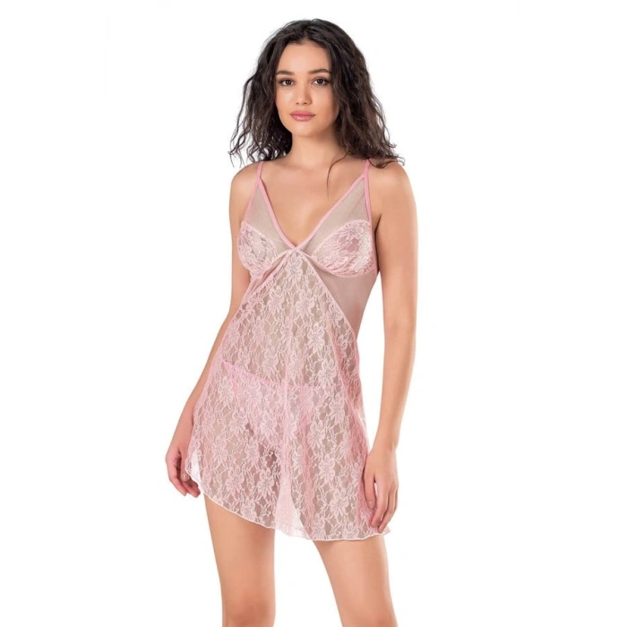 VipMarketim  Pembe Kısa Tül Gecelik