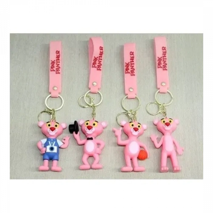 VipMarketim Pembe Panter Silikon Anahtarlık