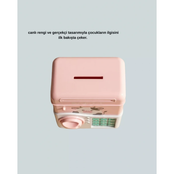 VipMarketim Pembe Şifreli Eğitici ATM Kasa Çocuk Kumbarası