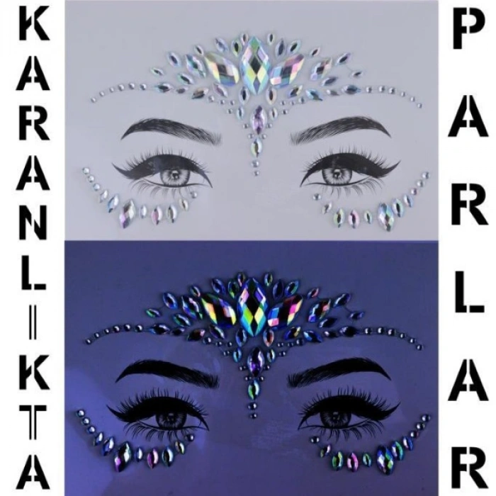 VipMarketim Pembe Taşlı Makyaj Yüz Süsü