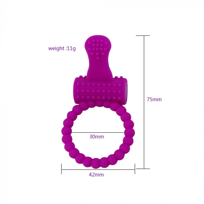 VipMarketim Penix Dilli Klitoris Uyarıcılı Noktalı Esnek Penis Halkası