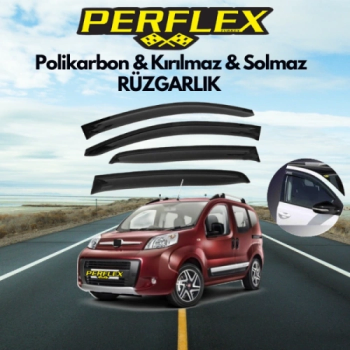 VipMarketim Perflex Polikarbon Kırılmaz Rüzgarlık V2 Mugen Fiat Fiorino 2007+