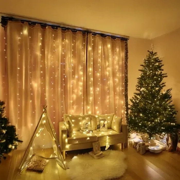 VipMarketim Peri Perde Led 3*3m 300 Led Gün Işığı