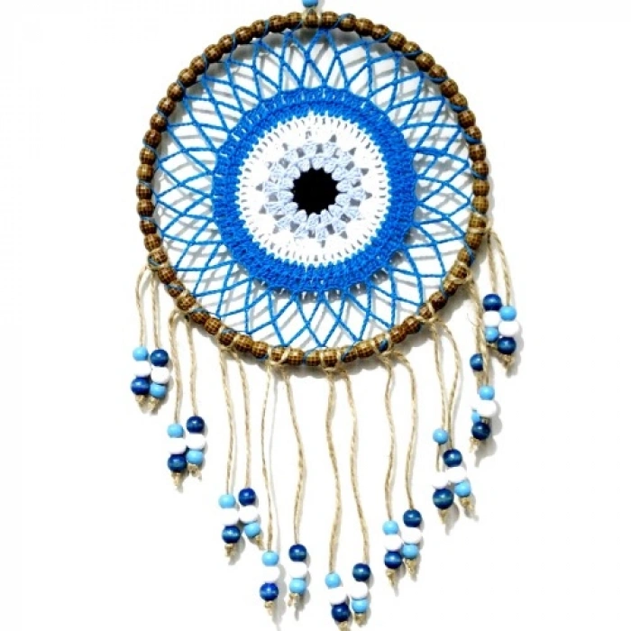 VipMarketim Petrol Mavisi Motifli Renkli Boncuklu El Yapımı Duvar Süsü