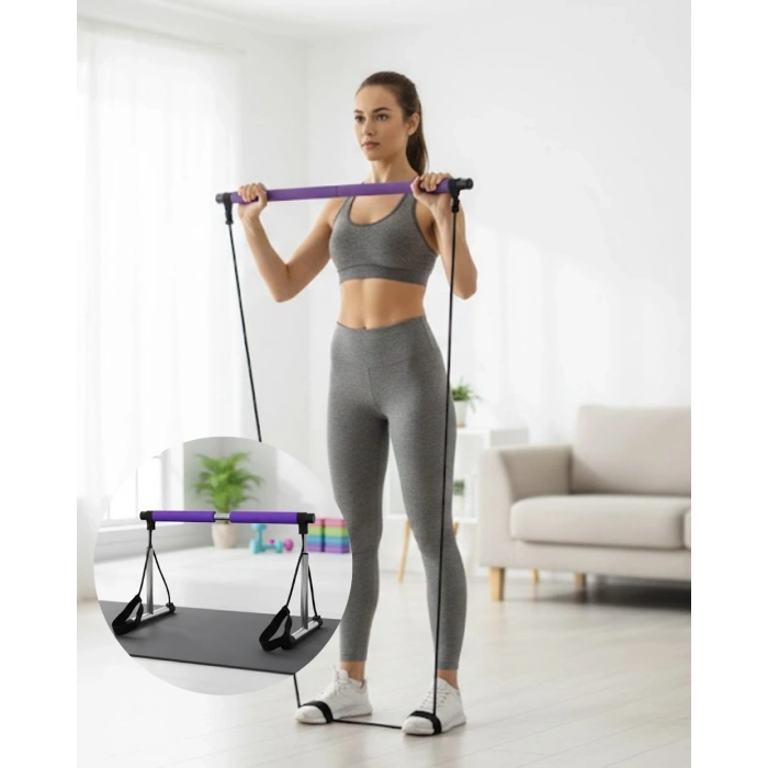 VipMarketim Pilates Bar Egzersiz Aleti Bilek Destekli Çok Yönlü Kullanım