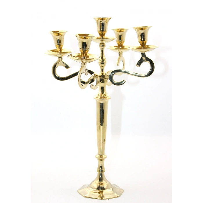 VipMarketim Pirinç 5li Şamdan