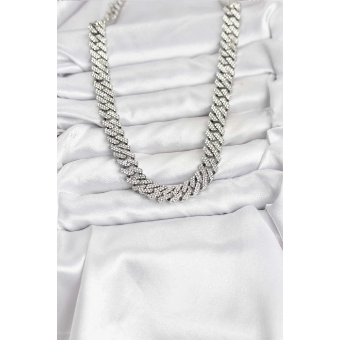 VipMarketim Pirinç Cuba Chain Gurmet Model Kolye 5886