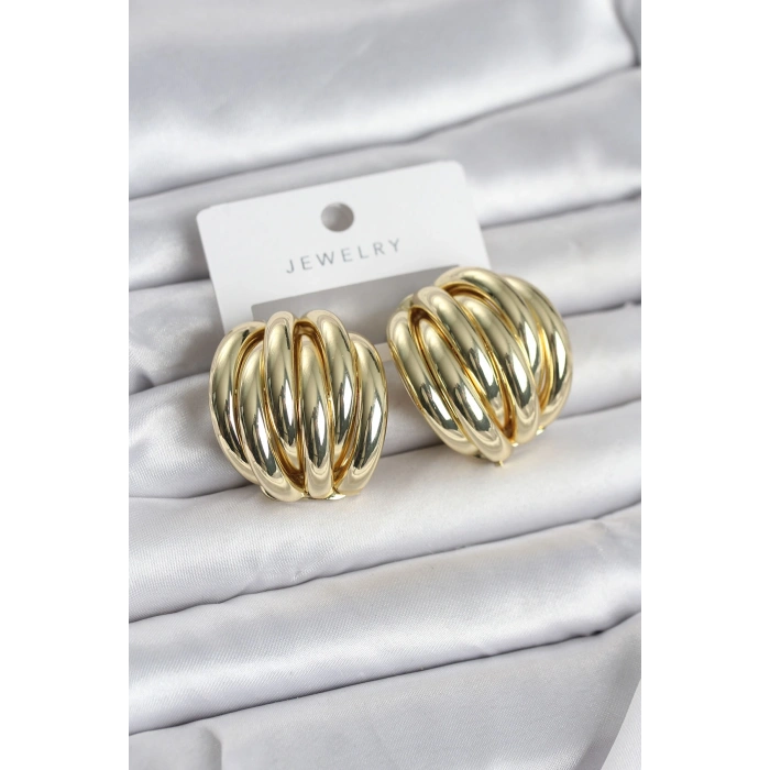 VipMarketim Pirinç Gold Renk Vintage Kadın Küpe 5886