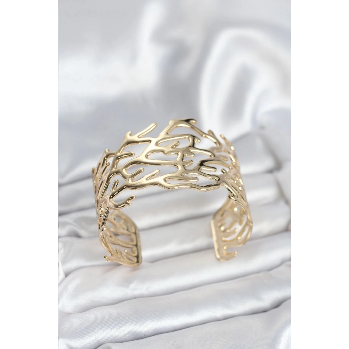 VipMarketim Pirinç Gold Renk Vintage Model Kadın Bileklik 5886