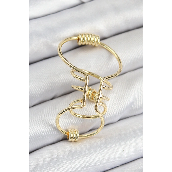 VipMarketim Pirinç Halkalı Model Gold Renk Kıkırdak Küpe 5886
