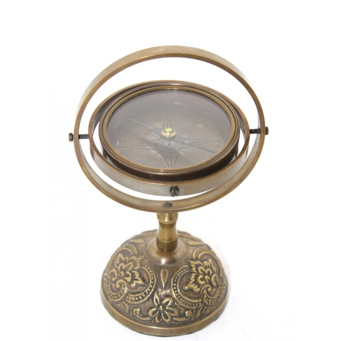 VipMarketim Pirinç Masa Üstü Pusula Model 3