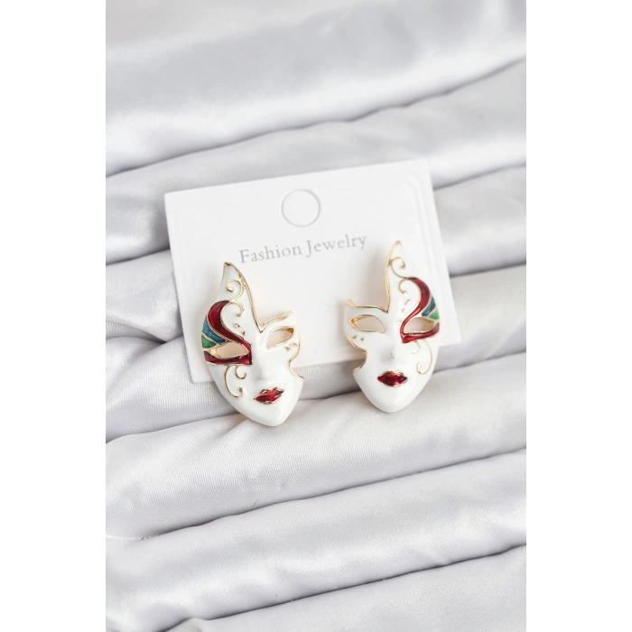 VipMarketim Pirinç Maske Model Kadın Küpe 5886
