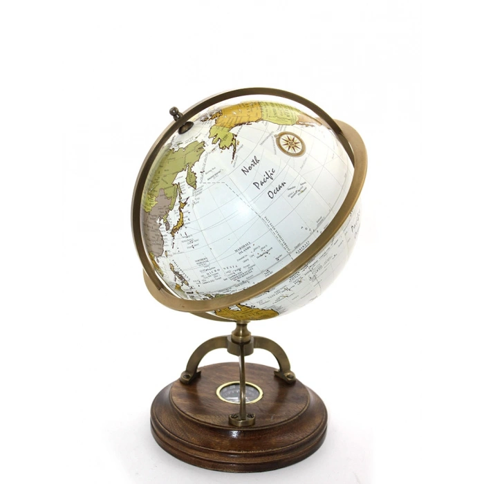 VipMarketim Pirinç Pusulalı Dünya Küresi