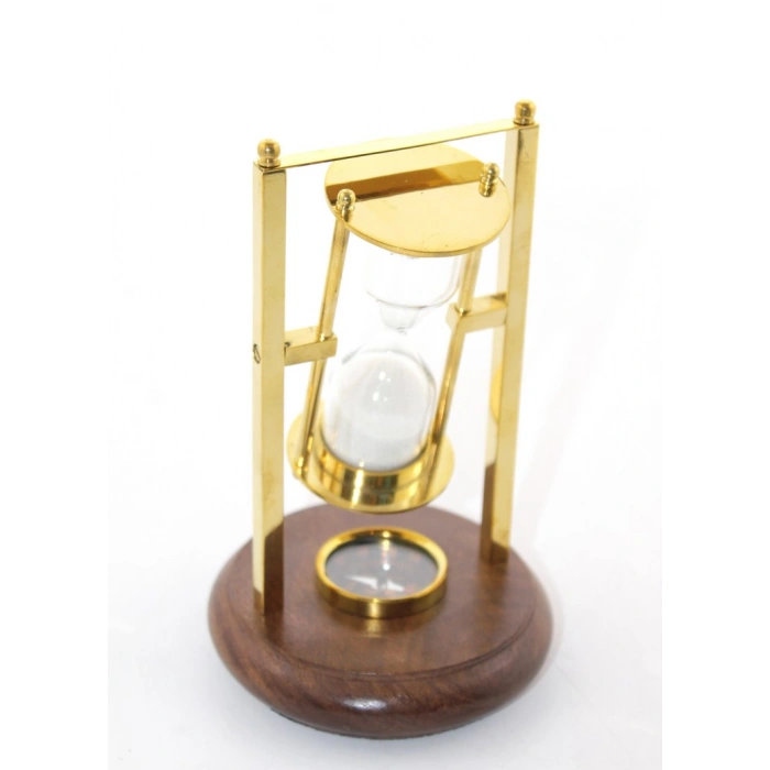 VipMarketim Pirinç Pusulalı Kum Saati Model 2