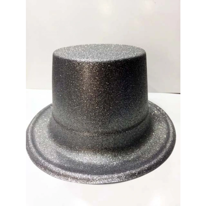 VipMarketim Plastik Parti Şapkası Gümüş Siml