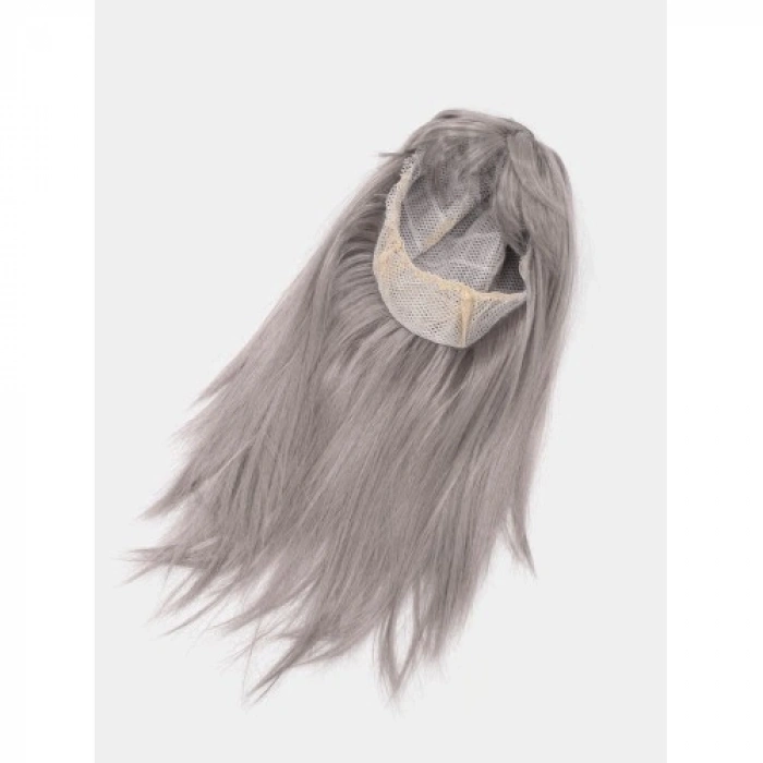 VipMarketim Platin Gri Gümüş Uzun Parti Peruğu